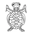 turtle and snake fighting, korean folk story, simple easy to draw tattoo design idea