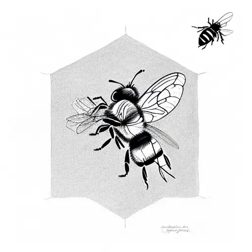 fireweed and bee tattoo design idea