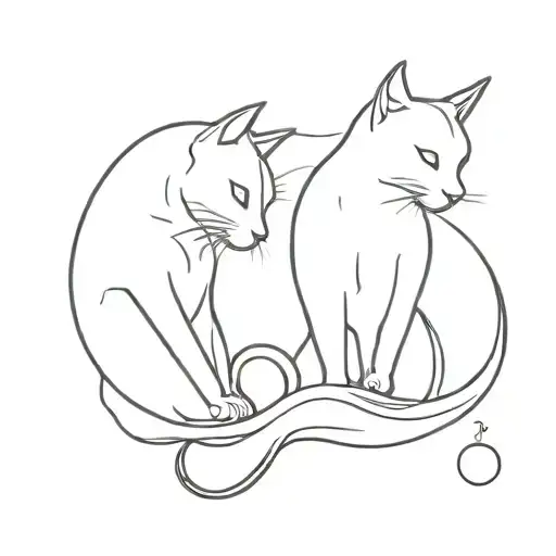 gemini zodiac sign, mental health symbol, cat silhouette, wine tattoo design idea