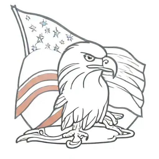 eagle holding an American flag and an Italian flag  tattoo design idea