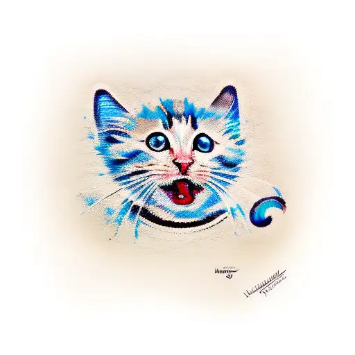 Van Gogh Kitten tattoo design idea