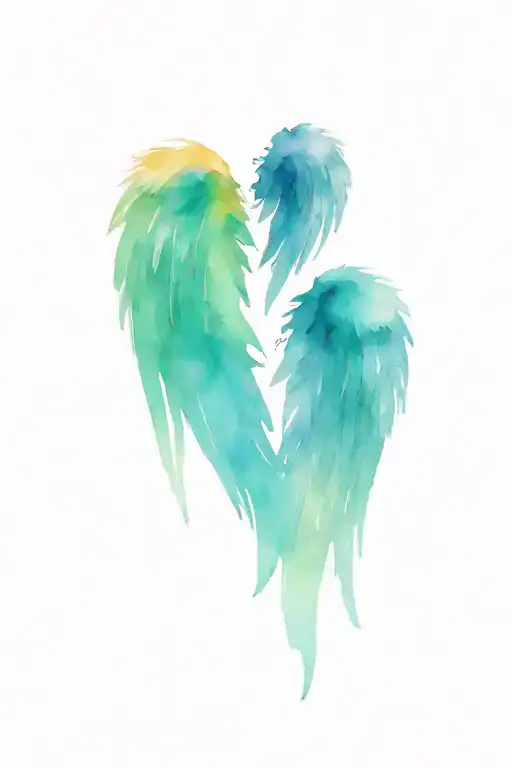 In memory his name incorporated angel wings tattoo design idea