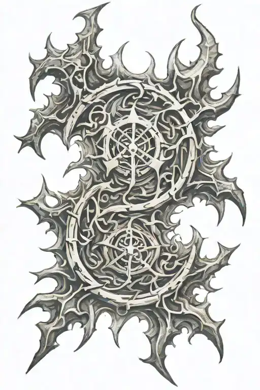 chaos symbol carved on skin  tattoo design idea