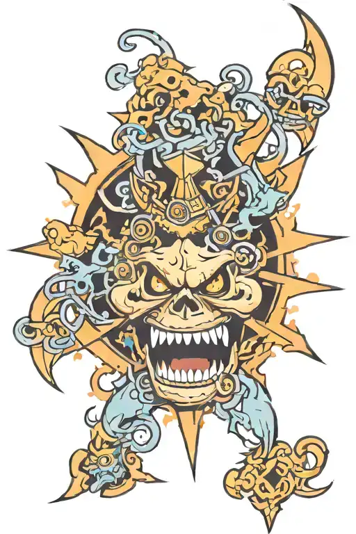 chaos symbol incorporated tattoo design idea