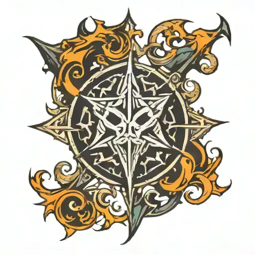 Chaos Symbol carved on skin cut open tattoo design idea