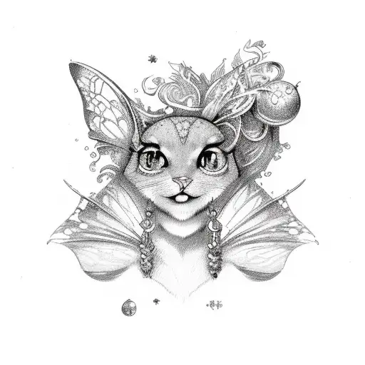 vintage fairy tale tattoo design idea