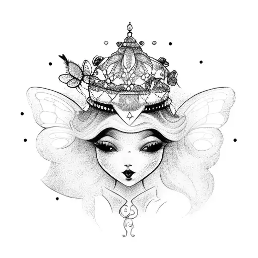 vintage fairy tale tattoo design idea