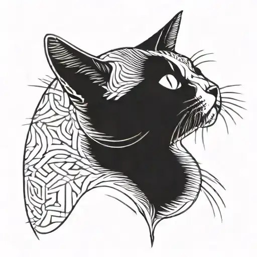 tabby cat  tattoo design idea