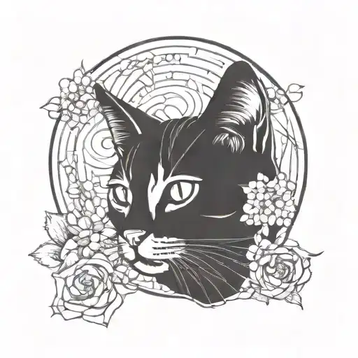 tabby cat  tattoo design idea