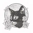 tabby cat  tattoo design idea