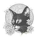 tabby cat  tattoo design idea