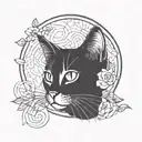tabby cat  tattoo design idea