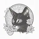 tabby cat  tattoo design idea