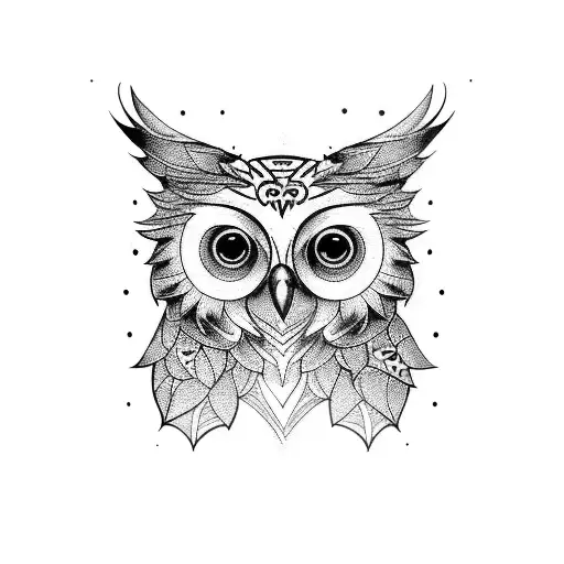 buho tattoo design idea