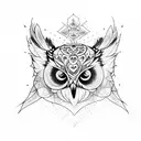 buho tattoo design idea