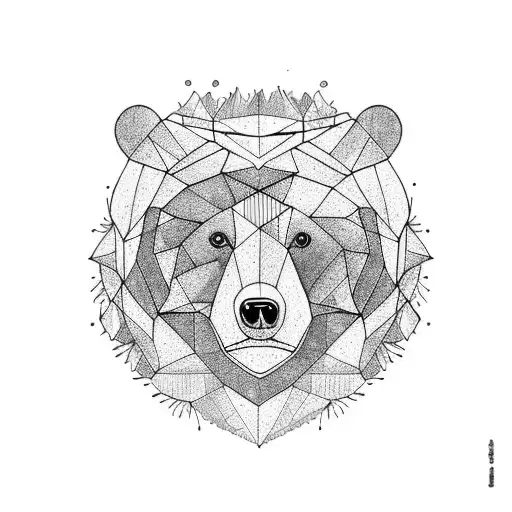 bear with inside forest body tattoo design idea