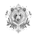 bear with inside forest body tattoo design idea