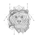 bear with inside forest body tattoo design idea