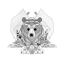 bear with inside forest body tattoo design idea