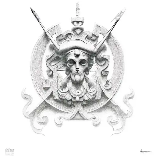 anchient Greece combined with math and philosophy tattoo design idea