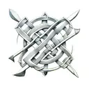 celtic knot w/ arrow going through tattoo design idea