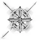 celtic knot w/ arrow going through tattoo design idea