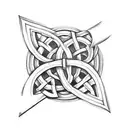 celtic knot w/ arrow going through tattoo design idea