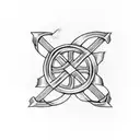 celtic knot w/ arrow going through tattoo design idea