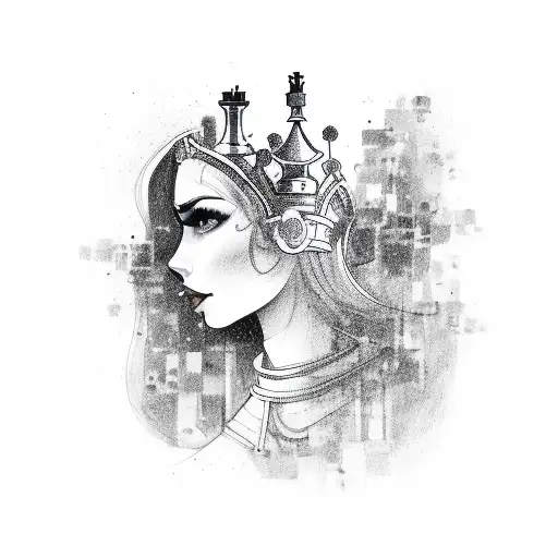 chess queen piece  tattoo design idea