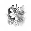 chess queen piece  tattoo design idea