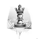 chess queen piece  tattoo design idea