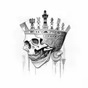 spooky chess queen piece  tattoo design idea