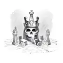 spooky chess queen piece  tattoo design idea