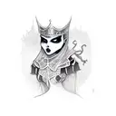 spooky chess queen piece  tattoo design idea