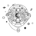 Space, Universe, Planets, Aliens tattoo design idea