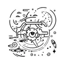 Space, Universe, Planets, Aliens tattoo design idea