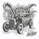 hot rod automotive elements tattoo design idea