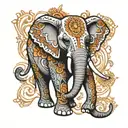 elephant Mandela design with elements tattoo design idea