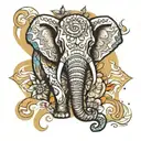 elephant Mandela design with elements tattoo design idea