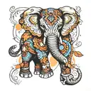 elephant Mandela design with elements tattoo design idea
