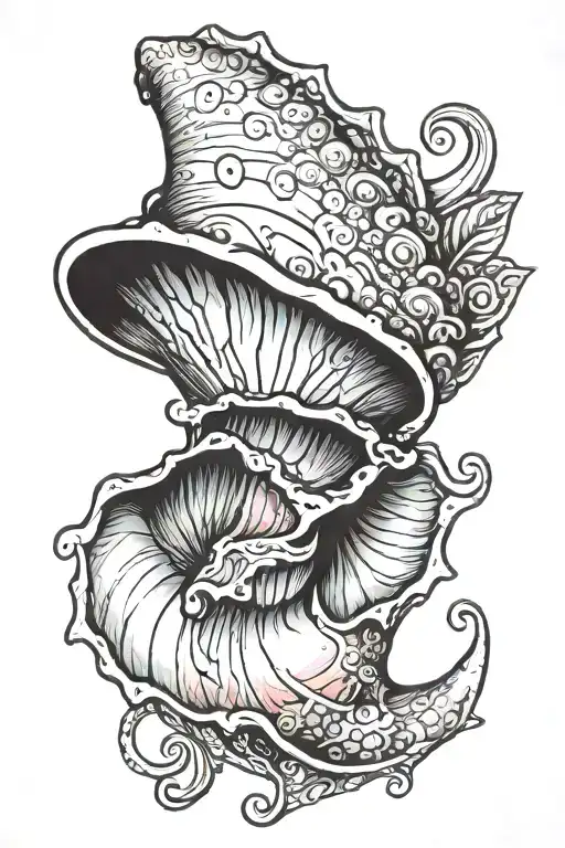 conch sea shell tattoo design idea