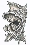 conch sea shell tattoo design idea