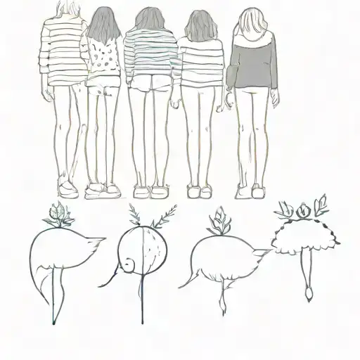 small minimal tattoo matching for 5 cousins different age gaps and genders tattoo design idea