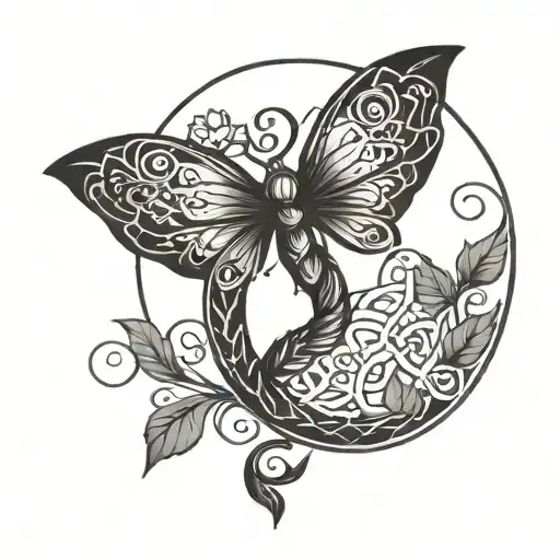 phoenix, lotus flower,tree of life, anchor, butterfly,semi colon, Celtic knot, dragon fly, sun and moon tattoo design idea
