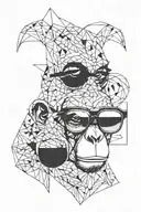 monkey face with sunglasses tattoo design idea