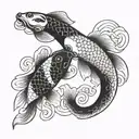 two koi carp in the shape of yin and yang tattoo design idea