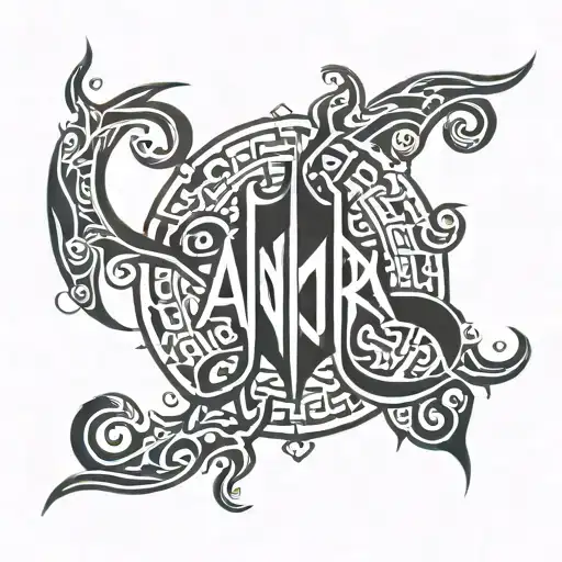 Ambigram tattoo art that reads annora tattoo design idea