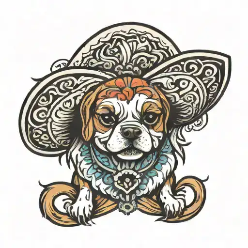 a taco with a dog tail and dog ears tattoo design idea