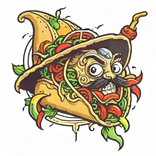 in taco tattoo design idea