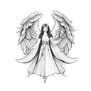 angel with bows and arrow tattoo design idea
